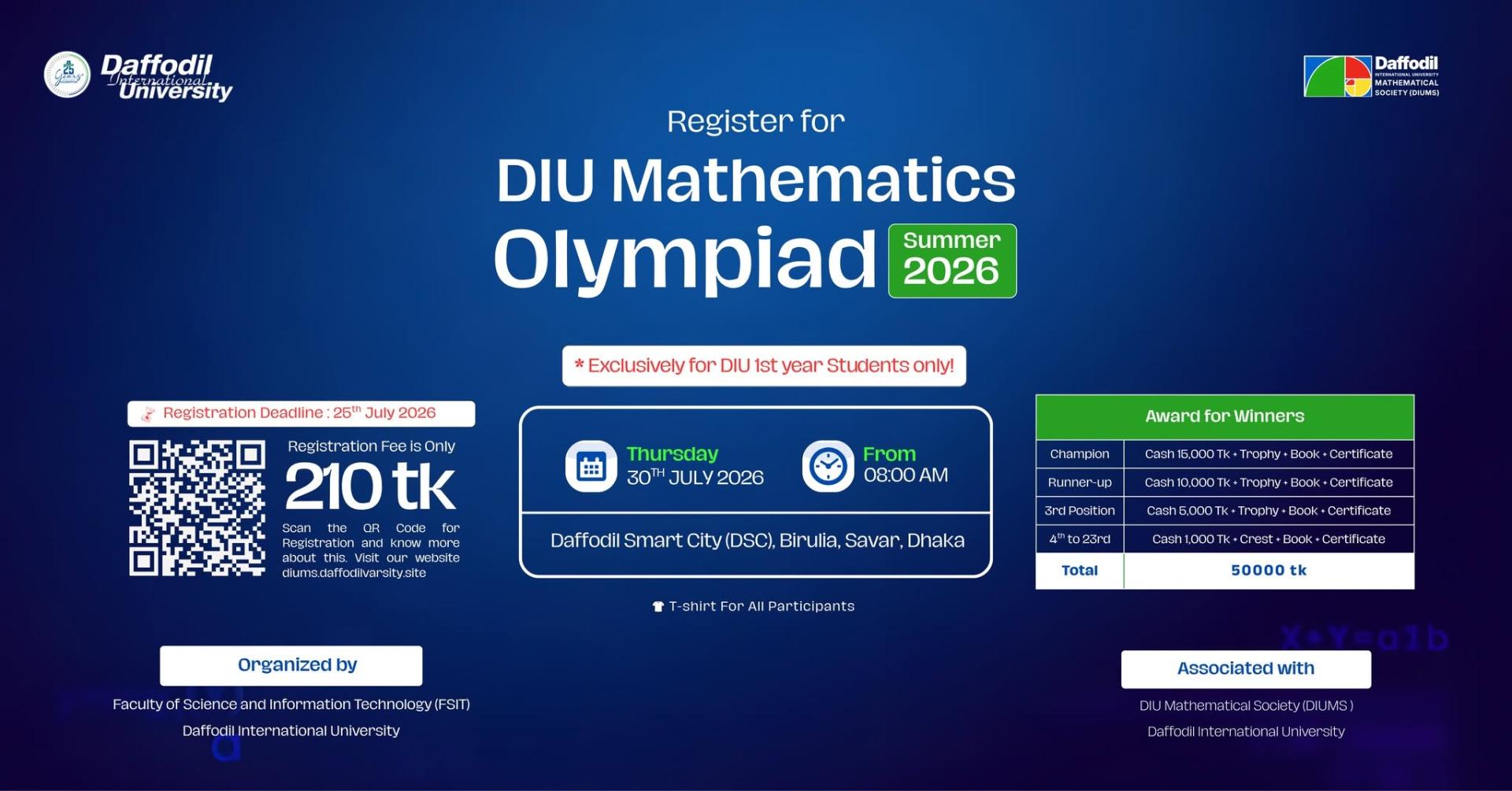 DIU Mathematics Olympiad- Summer 2026